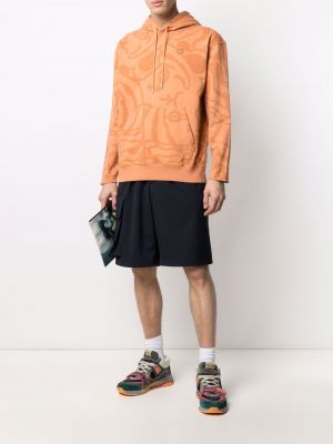 Sudadera con capucha con estampado con rayas de tigre Kenzo naranja