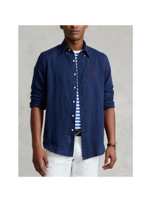 Camisa vaquera de lino slim fit Polo Ralph Lauren azul