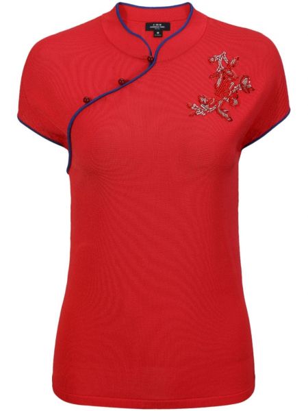 Top cu model floral Shanghai Tang roșu