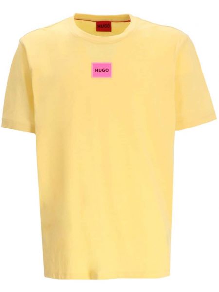 Βαμβακερή μπλούζα Hugo κίτρινο