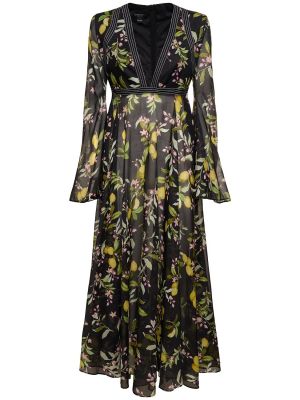 Βαμβακερή μάξι φόρεμα με λαιμόκοψη v Giambattista Valli
