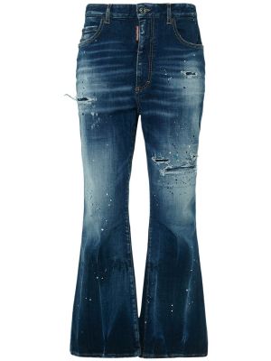 Kõrge vöökohaga alt laienevad teksapüksid Dsquared2 sinine