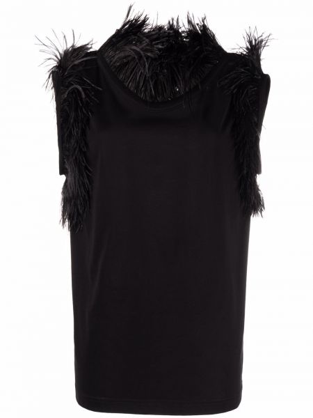 Top con plumas de plumas Dolce & Gabbana negro