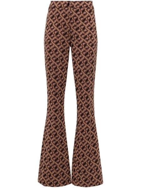 Pantalon taille haute large Dvf Diane Von Furstenberg marron