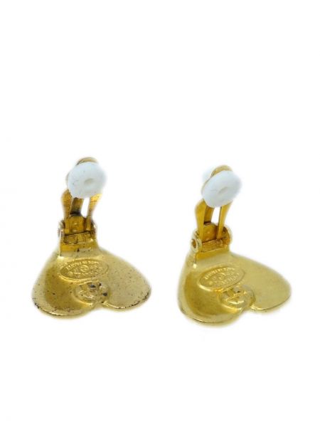 Boucles d'oreilles à boucle de motif coeur Chanel Pre-owned
