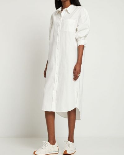 Sukienka midi bawełniana Anine Bing biała