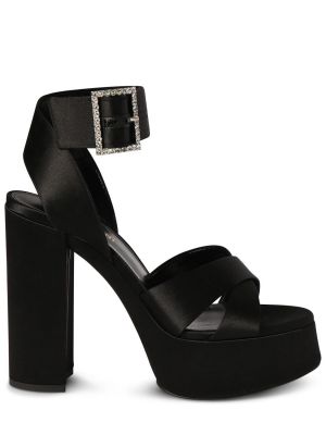 Viskózové sandále Saint Laurent čierna