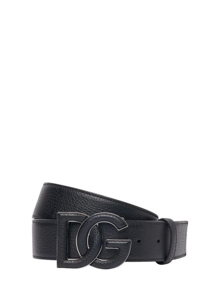 Cintura di pelle con fibbia Dolce & Gabbana nero