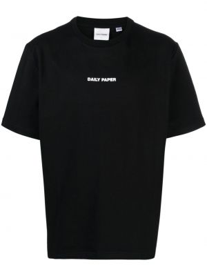 Bombažna majica s potiskom Daily Paper črna