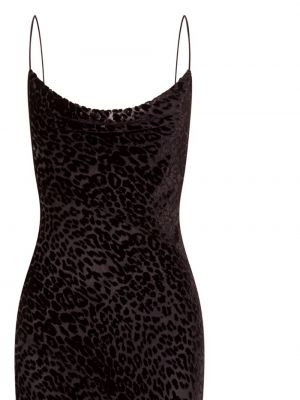 Leopardí koktejlové šaty s potiskem Nicholas černé