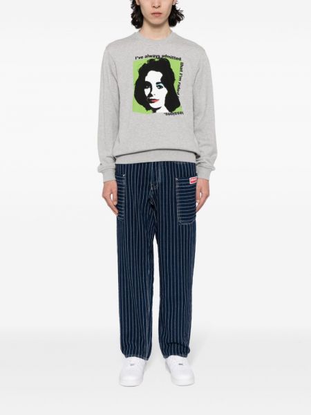 Raštuotas medvilninis džemperis Comme Des Garçons Shirt pilka