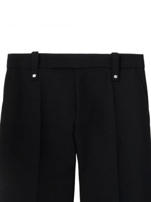 Plisované rovné kalhoty Burberry černé