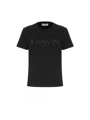 Czarna koszulka bawełniana Lanvin
