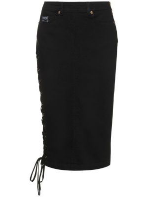 Bavlněné džínová sukně Versace Jeans Couture černé