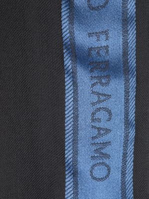 Hedvábný vlněný šál Ferragamo šedý