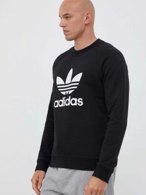 Černá bavlněná mikina s potiskem Adidas Originals