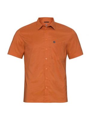 Клетчатая рубашка с коротким рукавом Odlo оранжевая