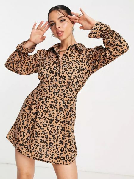 Леопардовое платье мини с принтом Ax Paris