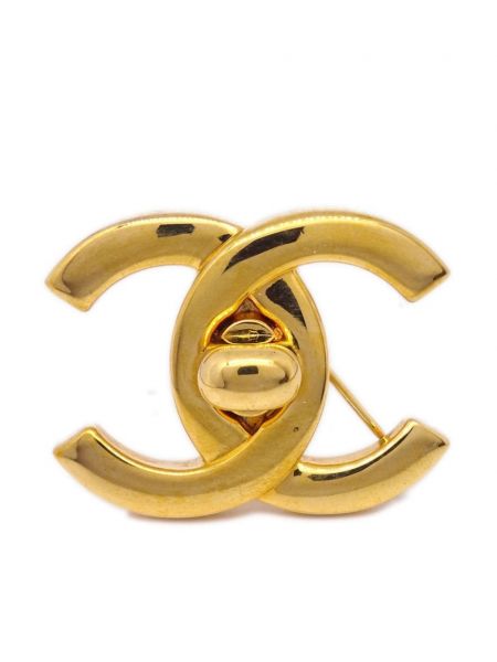 Brošňa Chanel Pre-owned zlatá
