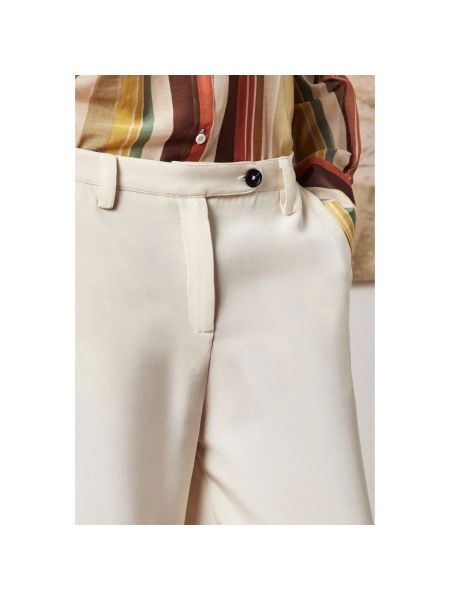 Pantalones de cintura baja de seda Massimo Alba blanco