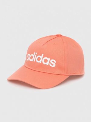 Памучна шапка с козирки с принт Adidas Performance оранжево