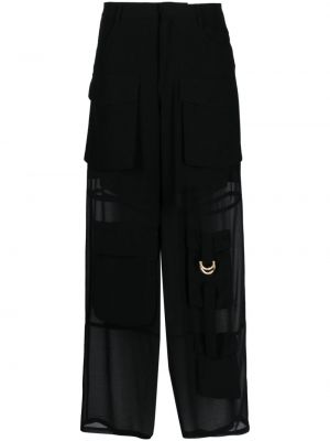 Pantaloni cargo transparente Pinko negru