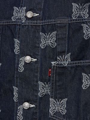 Kurtka jeansowa żakardowa Needles niebieska