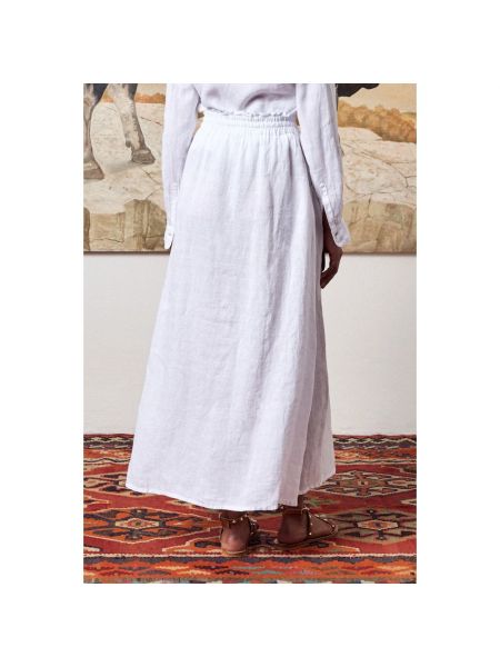 Falda larga de lino Massimo Alba blanco