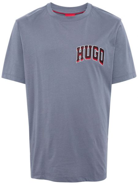 Памучна тениска бродирана Hugo