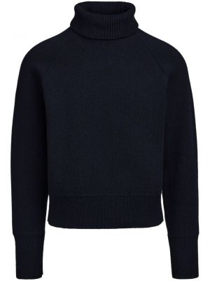 Вълнен пуловер Ferragamo синьо