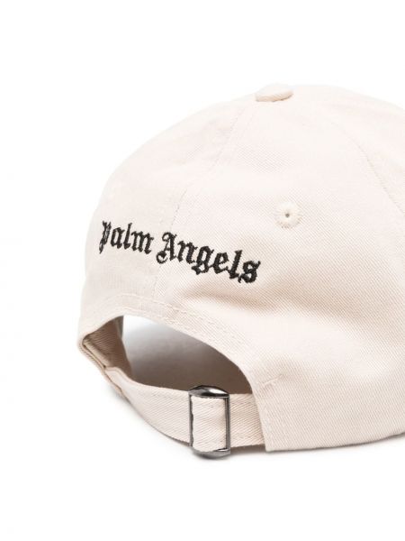 Siuvinėtas kepurė su snapeliu su nubrozdinimais Palm Angels smėlinė