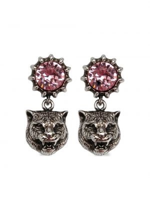 Kolczyki z kryształkami w tygrysie prążki Gucci Pre-owned srebrne