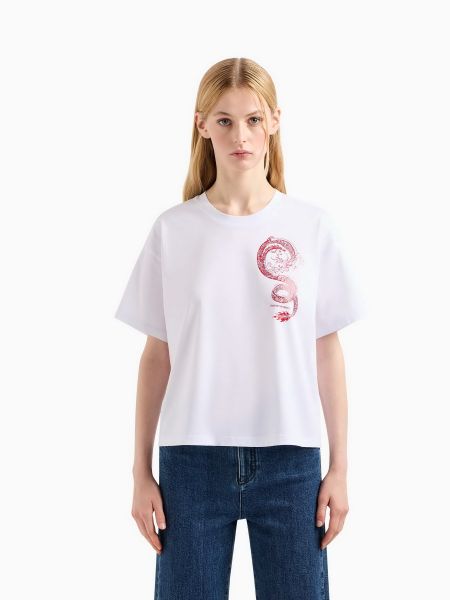Хлопковая футболка Emporio Armani белая