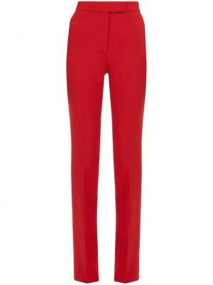 Vlněné rovné kalhoty Ferragamo červené