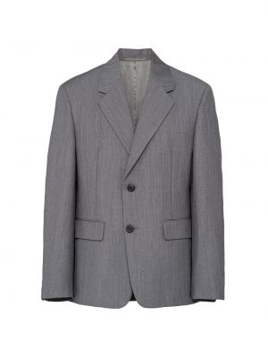 Мохеровый пиджак Prada серый
