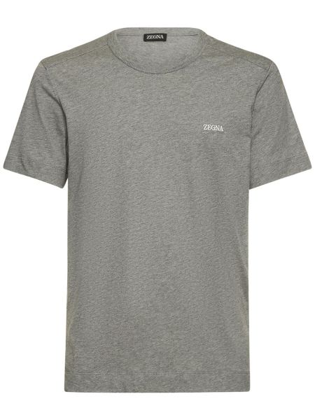Camiseta de algodón Zegna gris