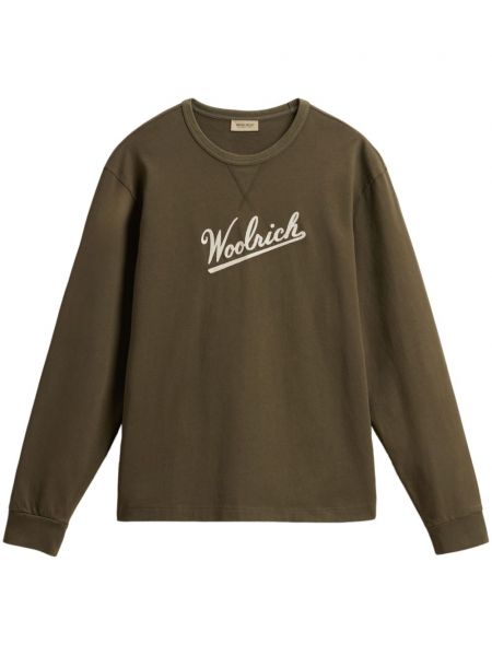 Broderet t-shirt Woolrich grøn