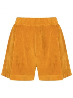 Žametne kratke hlače iz rebrastega žameta Osklen rumena