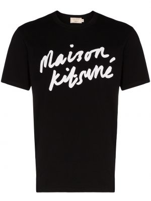 T-shirt con stampa Maison Kitsuné nero