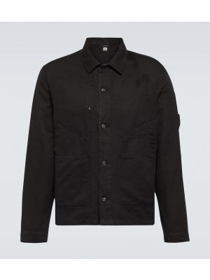 Bavlněná lněná košile C.p. Company černá