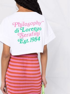 Koszulka z nadrukiem Philosophy Di Lorenzo Serafini biała