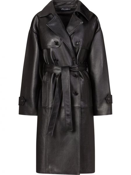 Палто с колан Dolce & Gabbana черно