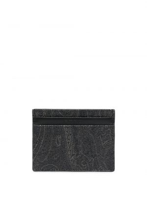 Paisley mintás bőr pénztárca nyomtatás Etro fekete