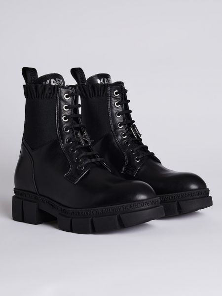 Кожаные ботинки на каблуке Karl Lagerfeld черные