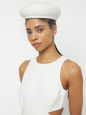 Cappello con visiera Maison Michel bianco