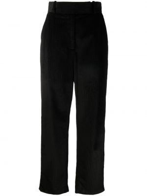 Plisované manšestrové rovné kalhoty Totême černé