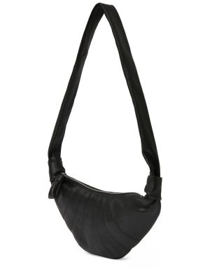 Usnjena crossbody torbica Lemaire črna