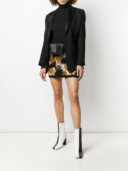 Falda con estampado animal print Yves Saint Laurent Pre-owned negro