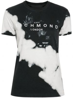 Bavlnené tričko s potlačou John Richmond čierna