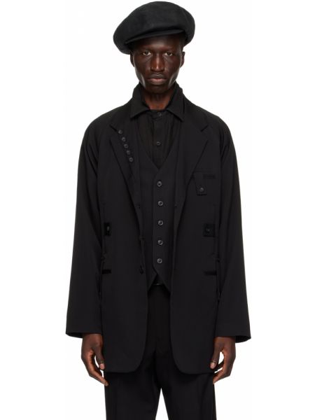 Пиджак с карманами Yohji Yamamoto черный